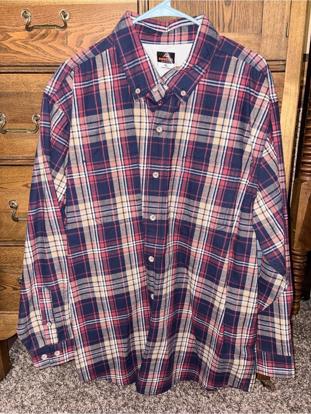 Ridgecut Navy & Red Plaid Button-Down Shirt
